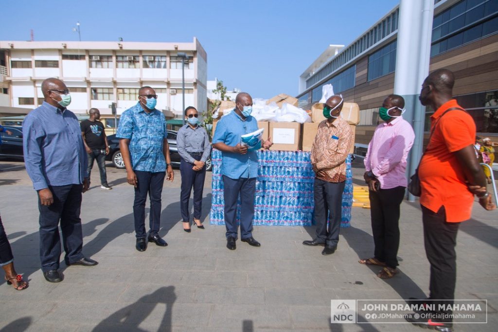 John Mahama donates PPE to Ridge Hospital health workers